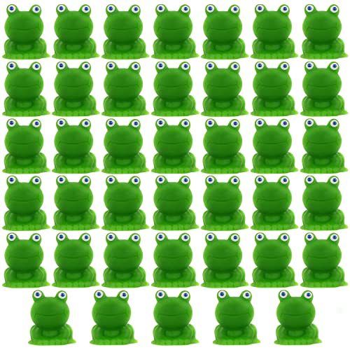 BENBO Resin Mini Frog, 40PCS Cute Frog Miniature Figurines Green Frogs Cake Topper Animals Model Fairy Garden Moss Landscape Ornament DIY Craft Accessories for Home Outdoor Decor