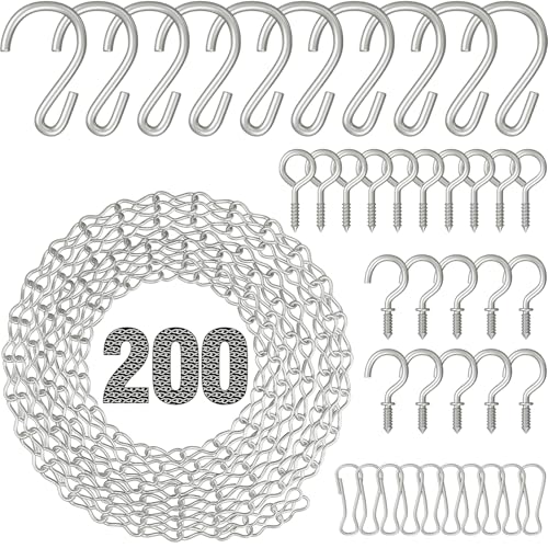 garini 200Inch Hanging Basket Chain,Silver Hanging Chain for Hanging Plants - color: Silver