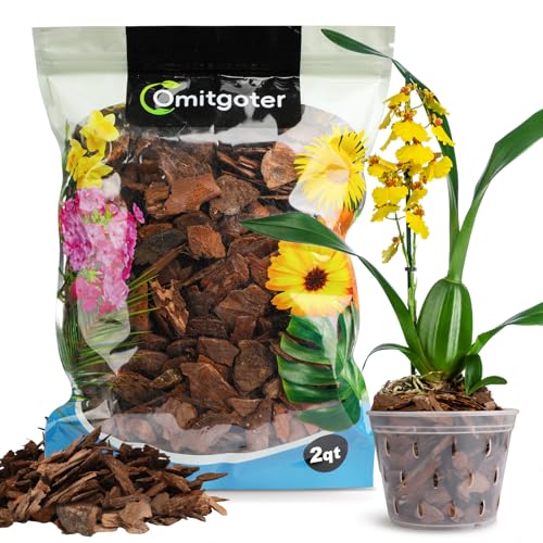 Orchid Bark 2qt, Natural Pine Bark Mulch for Plants, Great for Orchids, Succulents, Cactus, Bonsai, Ideal for Houseplant Mulch - color: Orchid Bark, size: 2qt