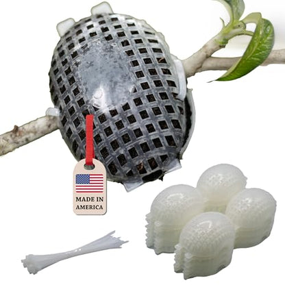 Air Layering Propagation kit with Zip Ties | 12 Pack | 4 inches Wide x 5 inches Long | Plant Rooting Pods - Supports Aerial Roots Growth | Ventilated and Hinged Design | Made in USA