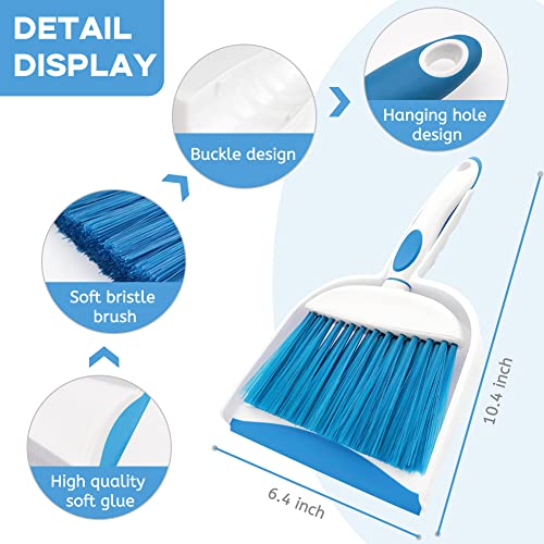 Small Broom and Dustpan Set, Small Dustpan and Brush Set, Mini Dust pan and Brush, Hand Broom and dust pan, Mini dustpans are Ideal for Cleaning Little Areas Like desks, Kitchens, pet Rooms. (2 Set) - size: 2pcs