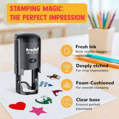 Fern Leaf Self-Inking Rubber Stamp for Stamping Ink Stamper Crafting Planners - 1/2 Inch Mini - Yellow Ink - color: Yellow, size: 1/2 Inch Mini