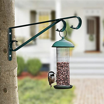 Plant Hangers Outdoor (2 Pack-15.4 Inch Blackish Green) Plant Hooks Heavy Duty Iron Plant Hanger Hook for Wall, Hanging Plant Bracket for Planters, Bird Feeders, Lanterns, Wind Chimes, Outdoor | Heavy Duty Iron Plant Hanger Hook for Wall, Hanging Plant Br