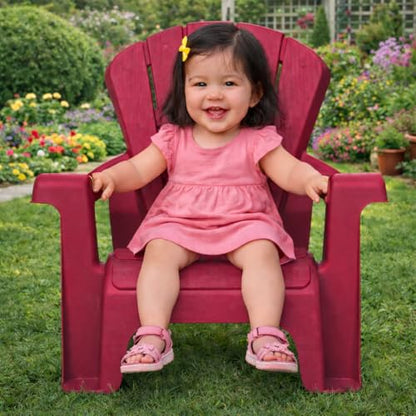 Little Tikes Kids Garden Chair 4 Pack in Red, Outdoor Toddler Activity Adirondack Chairs for Picnic, Garden, Patio, Backyard & Beach, Outdoor Chair Set - size: 4 Pack