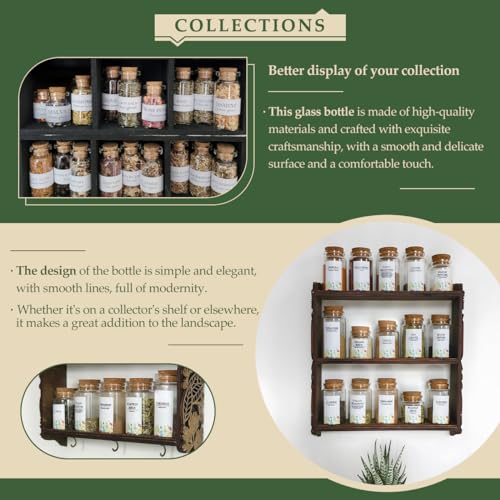 JIUYUE 18-Pack 2.71 oz (80ml) Small Glass Bottles with Cork Stoppers - color: 18pcs