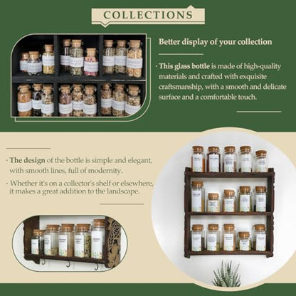 JIUYUE 18-Pack 2.71 oz (80ml) Small Glass Bottles with Cork Stoppers - color: 18pcs