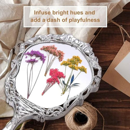 MECCANIXITY 12 Pcs Natural Dried Pressed Flowers for Craft, Lace Real Pressed Dried Flowers Colorful Bouquets for Resin Moulds DIY Scrapbooking Candle Jewelry Making, Dark Pink - color: Dark Pink