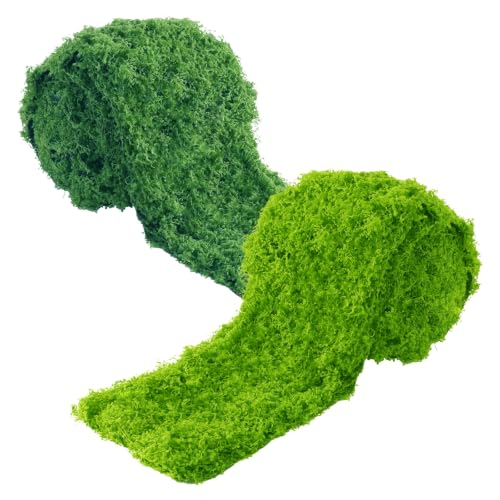 Artificial Moss Table Runner 2-Pack 10x100cm for Wedding & Crafts | Two decorative moss runners in grass green and light green for table styling, wedding centerpieces, DIY decorating. - size: 10x100cmx2pcs
