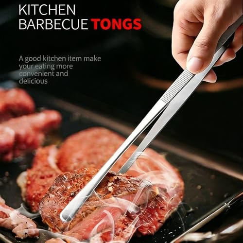 10-Inch Fine-Tip Kitchen Tweezers Tongs, Extra-Long Stainless Steel Cooking Tweezers Dishwasher Safe for Grilling, Baking & Food Prep (2 Parks 10In BBQ Tongs w/Hook) - color: 2 Parks 10in Bbq Tongs W/Hook