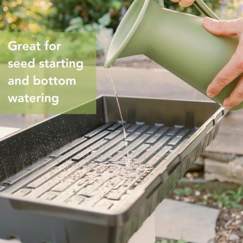 Bootstrap Farmer 5 Pack Seed Starter Trays, 1020 Flat No Holes, Extra Strength 2.0mm Thick Polypropylene for Microgreens & Propagation - color: Black