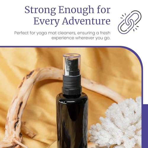Infinity Jars 50 Ml (1.7 fl oz) Black Ultraviolet Glass Fine Mist Spray Bottle Cleaning Products Refillable Containers Homemade Perfume Blends Room, Sprays Bath Beauty Hair, Screw Top Bottles - size: 50 ML