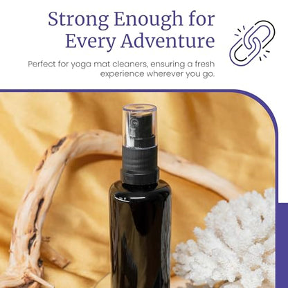 Infinity Jars 50 Ml (1.7 fl oz) Black Ultraviolet Glass Fine Mist Spray Bottle Cleaning Products Refillable Containers Homemade Perfume Blends Room, Sprays Bath Beauty Hair, Screw Top Bottles - size: 50 ML