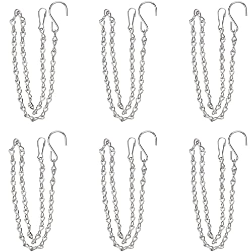 YINGFENG 6 Pack 19.7 Inch Silver Hanging Chain for Hanging Bird Feeders, Bird Houses, Planters, Baskets, Birdbaths, Lanterns, Wind Chimes, Billboards, Signs and Ornaments - color: Silver, size: 19.7 in