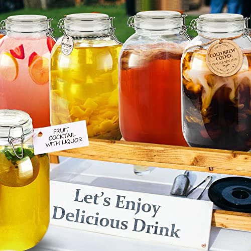 1 Gallon Glass Jar with Airtight Lid, Large Mason Jar, Pickle Jars, 128 OZ | 100% Airtight Lid, BPA-Free, Extra Gasket, Round, Dishwasher Safe, Sun Tea Jar for Pickled Eggs, Kombucha, Limoncello