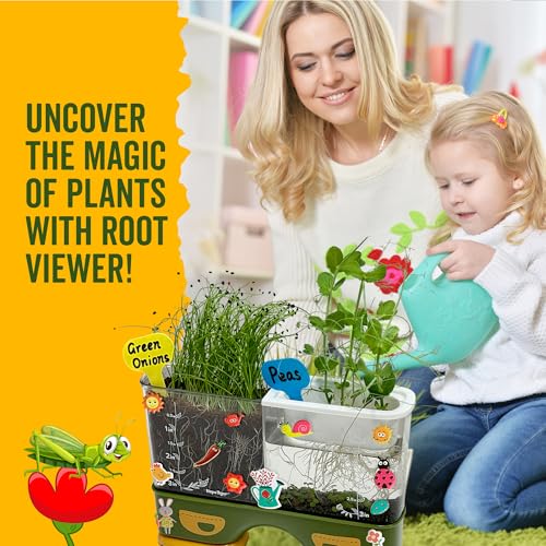 Gardening Root Viewer for Kids - Planting Kits with Seeds & Garden Supplies | Grow Your Own Seed - Home & Classroom Science Stem Learning - Plant Growing Spring Farm Toys & Gifts for Ages 6 Up