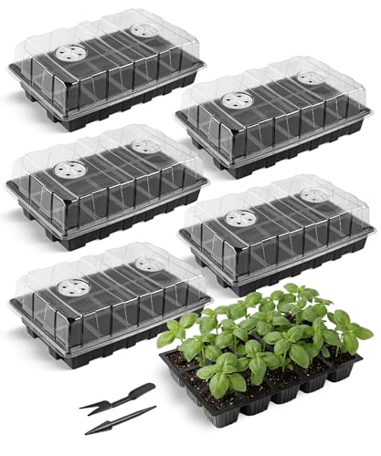 Mr. Pen 5-Set Seed Starter Tray Kits | Durable Plant Germination Trays with Humidity Vented Domes and Bases, Ideal for Seed Starting, Indoor Gardening - size: 15-Cells 5-Pack