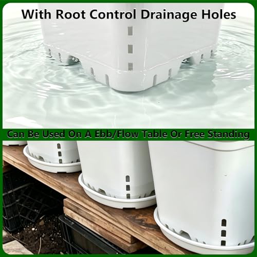 HG9X9SW 9"x9" Square White Pot, 10" Tall Pack of 24 - size: 9"x9"-24PCS
