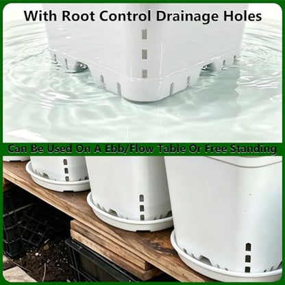 HG9X9SW 9"x9" Square White Pot, 10" Tall Pack of 24 - size: 9"x9"-24PCS