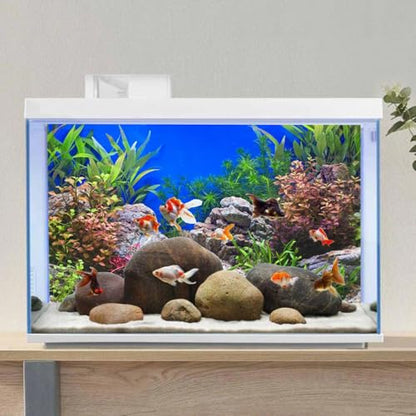 AWERT 24x12 in Aquatic Plant Fish Tank Background Stone Aquarium Backdrop | AWERT River Bed & Lake Vinyl Terrarium Background - size: 24x12in/60x30cm