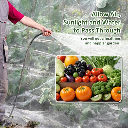 Ultra Fine Garden Netting, 4x25Ft Mesh Plant Netting Pest Barrier for Garden Protection Row Cover Raised Bed Screen Mesh Greenhouse Mosquito Net, Protecting Tree Plants Vegetable Flowers Fruits - color: White 4x25ft