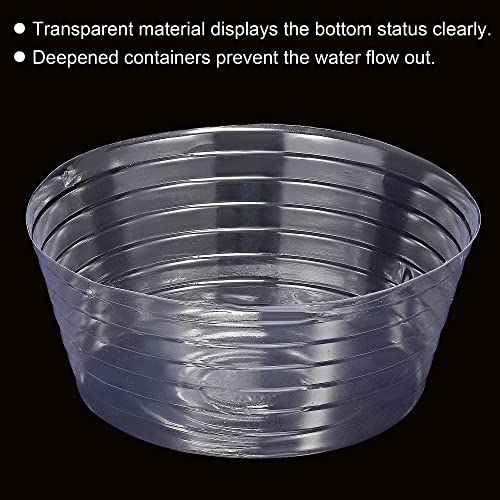 MECCANIXITY Plant Pot Saucer 8 Inch Plastic Round Flower Drip Tray for Indoor Outdoor, Clear Pack of 10 - size: 20.3x8.5cm