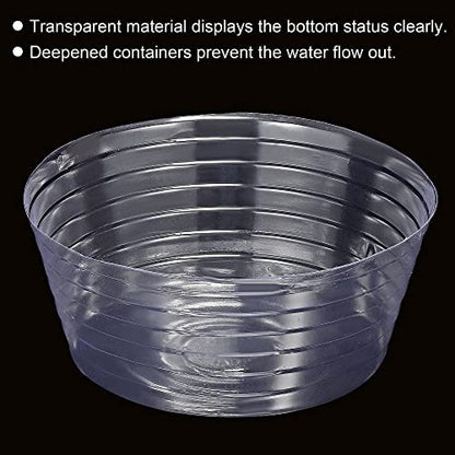 MECCANIXITY Plant Pot Saucer 8 Inch Plastic Round Flower Drip Tray for Indoor Outdoor, Clear Pack of 10 - size: 20.3x8.5cm