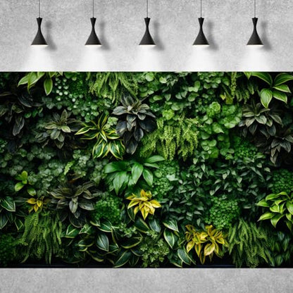 Vertical Garden Aquarium Background Lush Green Tropical Leaves Terrarium Background Living Wall Tropical Green Plants Fish Tank Background Natural Green Leaves Reptile Habitat Background 24x16in - color: Grass Green, size: 24(W)x16(H)in