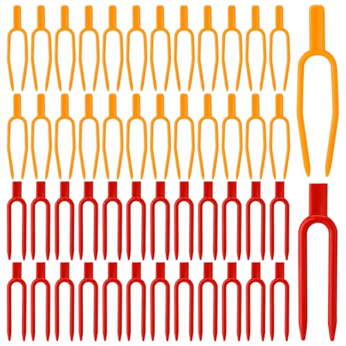 Geelin 200 Pcs Gardening Plant Fixing Clips Plastic Plant Pin Reusable Strawberry Support Clips Watermelon Fork Farming Securing Vines Fixing Tool, 2 Sizes