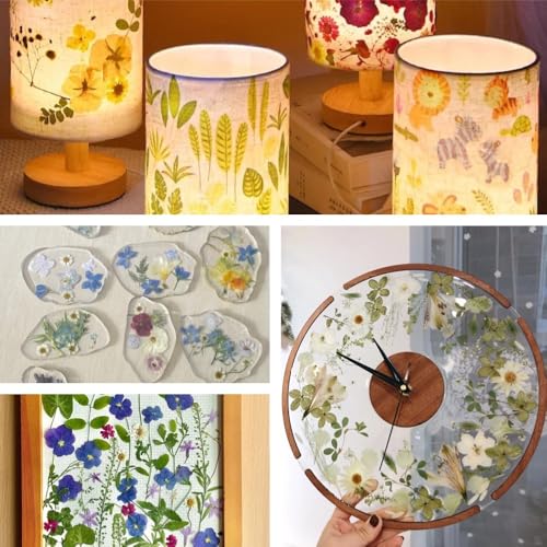 80Pcs Pressed Flowers, Dried Flowers Natural Pressed Flowers Bulk for Resin Molds, Nail Art, Scrapbooking, Candle Holder, Jewelry Making, Real Dried Pressed Flowers DIY Crafts Supplies Kit - color: Multi Color-9