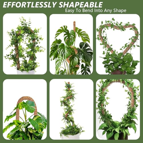 MAFONE 2 Pack 28” Bendable Moss Pole Monstera Plant Support | Bendable Stakes for Potted Climbers Tall Sticks Indoor Trellis Plant Pole Moss Plant Stick Support Stake Kit - size: 28inch
