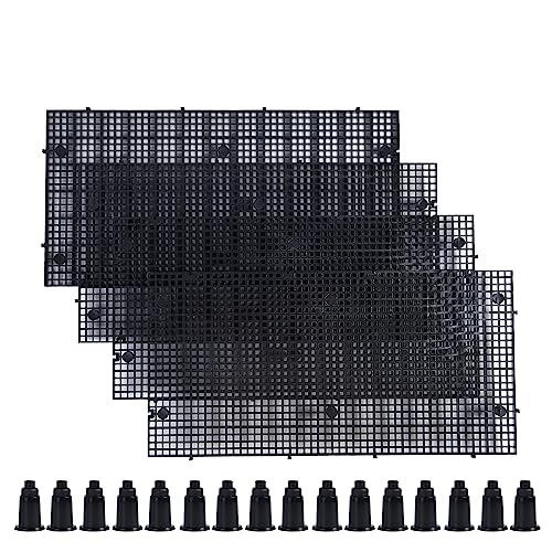 ALEGI Plastic Grid Divider Tray Egg Crate Louvre Aquarium Fish Tank - size: 4pcs Black