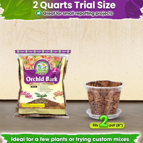 DUSPRO Orchid Bark for Plants, Natural Pine Bark for Orchid Repotting, 2 QT - size: Orchid Bark 2 Quarts