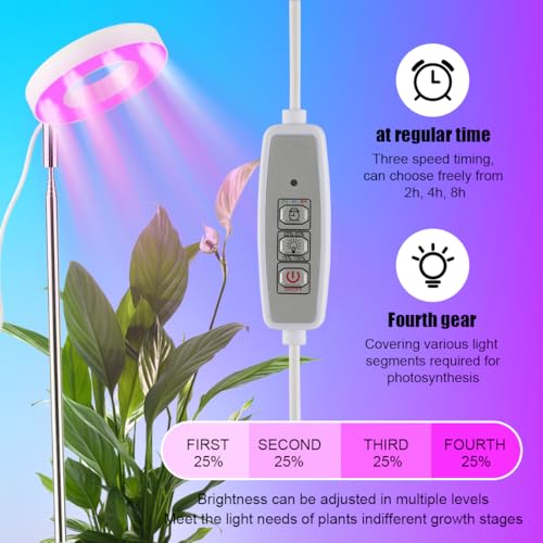 RooTrimmer 2 Pack 11 Inch Plant Pots with LED Grow Light,Full Spectrum Indoor Planter Kit with Soil Moisture Meter & Drainage System,Modern Flower Pots for Home Office Plants