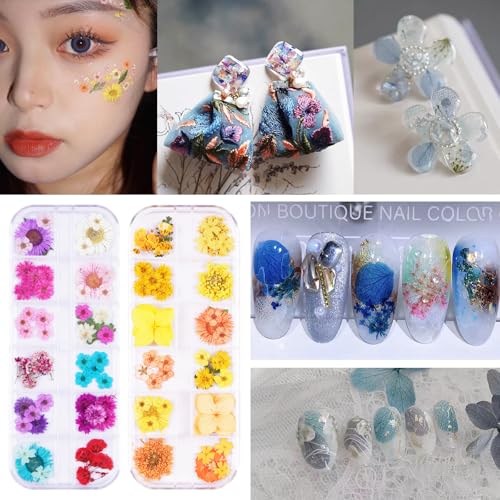 60Pcs Small Dried Pressed Flowers for Crafts,Mini Flower for Nail Art - color: Orange Yellow 60pcs