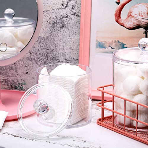 Meanplan 6 Pack Plastic Apothecary Jars with Lids Acrylic Holder Dispenser