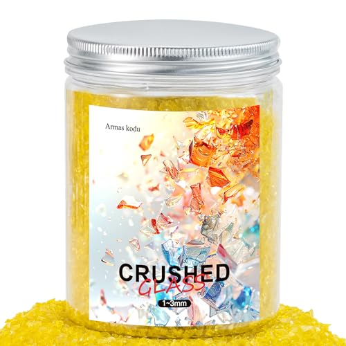 Yellow Fine Crushed Glass for Resin Art & Crafts - color: Yellow