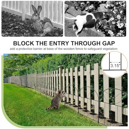 Small Garden Fence 24in(H) x20ft(L), Decorative Fencing 19 Pack | Rustproof Metal, No Dig Animal Barrier, Black Arch Border Panel for Rabbit and Dog, Flower Bed, Yard, Patio, Outdoor - size: 19 Panel