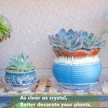 Plant Saucer 30 Pack Plant Trays for Pots 4/6/8/10/12 Inch Plastic Plant Saucers for Outdoors & Indoors Clear Drip Trays for Potted Plants Flower Pot Plates to Catch Water Drainage Dishes No Holes - size: 4/6/8/10/12 Inch - 30 Pack