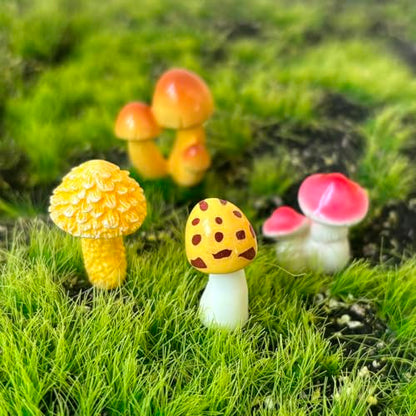 JKanruh 22 Pcs Miniature Resin Mushroom,Fairy Garden Mushrooms for Outdoor Home Décor,Cake Decoration,DIY Crafts,Landscape Plant Pots Accessories …