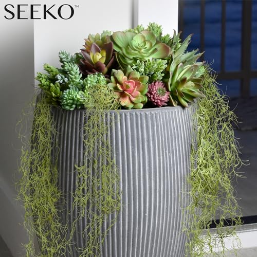 SEEKO Succulents Fake Spanish Moss 6 Pack – Artificial Hanging Moss Decor