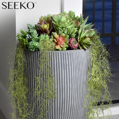 SEEKO Succulents Fake Spanish Moss 6 Pack – Artificial Hanging Moss Decor