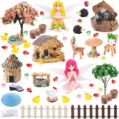 51 Pcs Fairy Garden Accessories Kit for DIY Outdoor Indoor Craft Decoration (52PCS Fairy Garden Accessories)