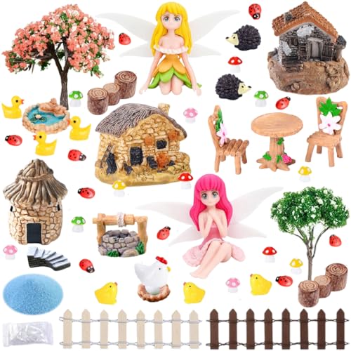 51 Pcs Fairy Garden Accessories Kit for DIY Outdoor Indoor Craft Decoration (52PCS Fairy Garden Accessories)