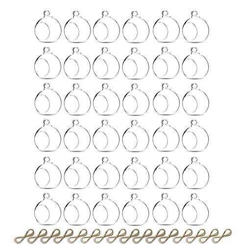 Sziqiqi Hanging Glass Globes Tealight Candle Holder, 36 Pcs - color: Without Led, size: 36pcs