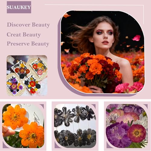 92 Pcs Dried Pressed Flowers Fruits for Resin Molds, Real Natural Bulk Dry Wildflowers Leaves Perfect for Epoxy, DIY Crafts, Nails, Soap Candles Jewelry Making, and Home Decor