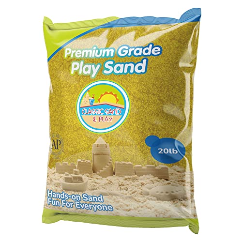 Classic Sand and Play Yellow Colored Play Sand, 20 lb. Bag, Natural and Non-Toxic, Fun Wet and Dry Indoor and Outdoor, Sandbox, Therapy, and Table Use, Building, Stimulate Sensory Needs - color: Yellow