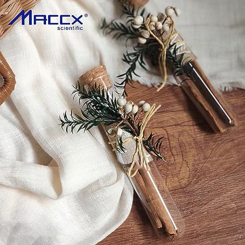 Glass Test Tubes with Cork and Brush, Vol.34ml/Dia.20x150mm, Pack of 50, 3.3 Borosilicate Glass, TTGS01-050 - style: 50pcs of Vol.34ml, with cork& brush