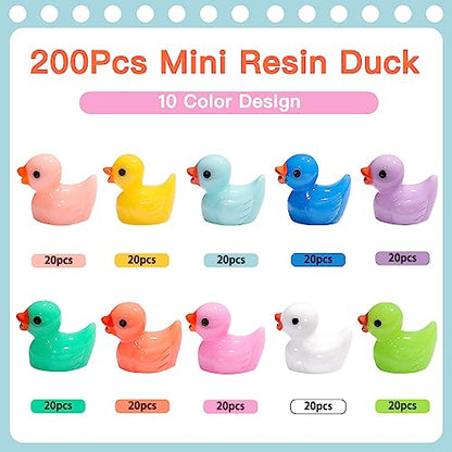 DULEFUN 200pcs Tiny Ducks 10 Colors - style: 200Pcs-Mini Ducks