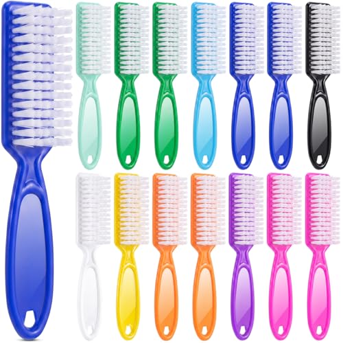 Patelai 15 Pieces Nail Brush Handle Grip for Fingernail Toe Scrub Cleaning | Scrub Design for Manicure Pedicure Care, Mini Tools for Toenail Dirt Removal, Plastic Handles for Comfortable Grip Control - color: Mixed