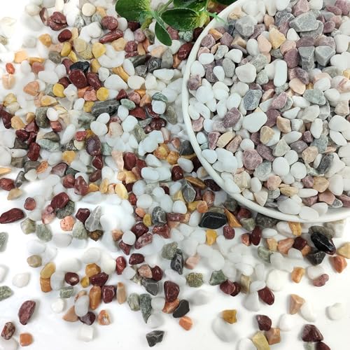 5lbs Mixed Color Pebbles for Plants, 3/8inch Small Rocks for Succulent Cactus Planters, Natural Polished Pebbles, River Rocks for Plants, Vases, Garden - color: Mixed, size: 5 LB